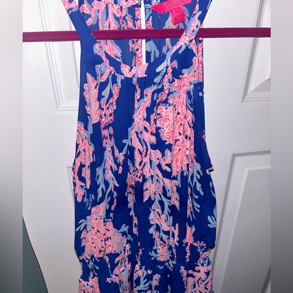 Lilly Pulitzer Pamelyn Lileese Borealis Blue Swim on over Print Dress. Size 12. - Picture 6 of 9